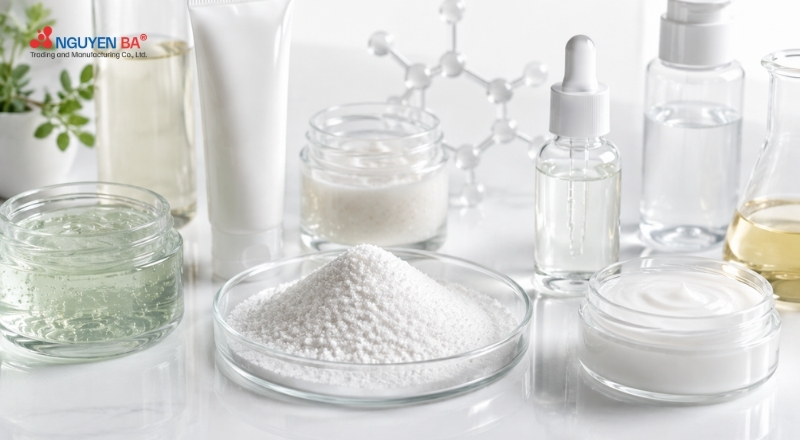 Sodium Benzoate được ứng dụng trong nhiều mỹ phẩm như toner, serum, kem dưỡng và dầu gội.